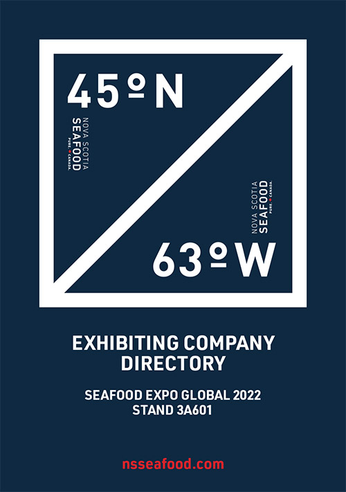 Cover image of Seafood Expo Global 2022 Exhibiting Company Directory with Nova Scotia Seafood logo and nsseafood.com URL