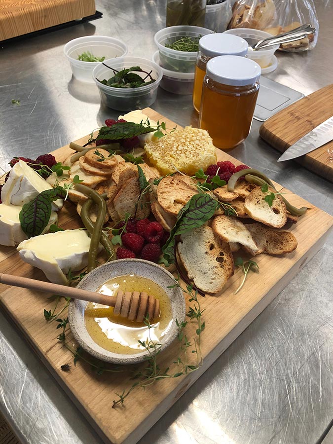 A platter of food and drinks taken at Benjamin Bridge winery