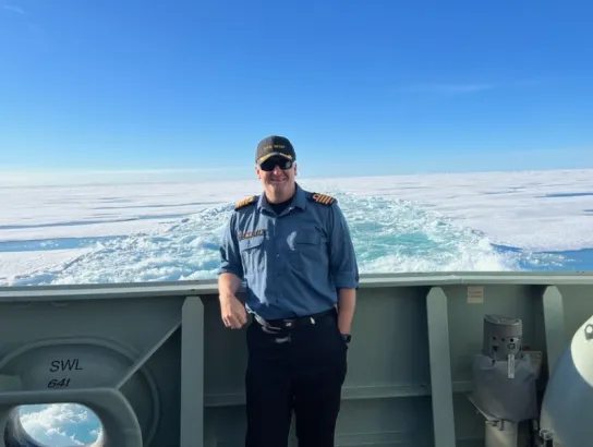 Sheldon in the arctic. 