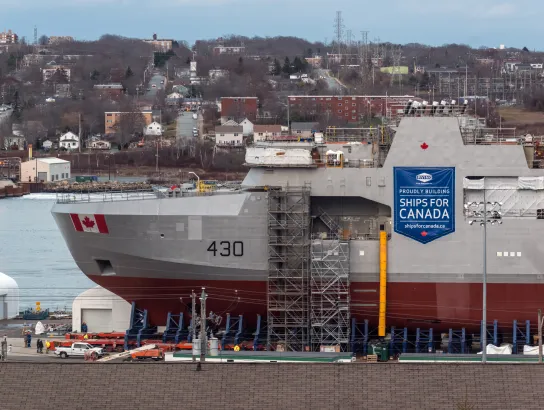 Irving ship being built.