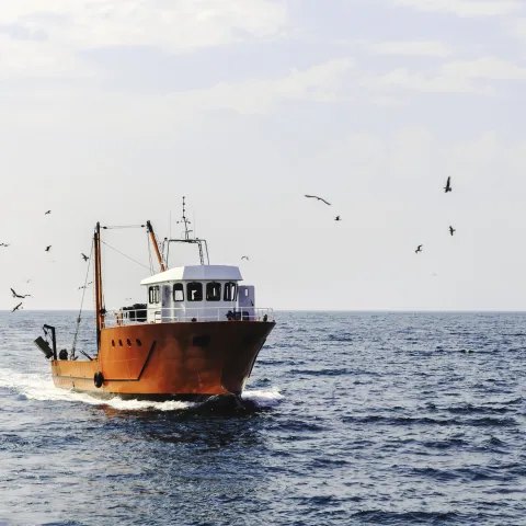 Nova Scotia Seafood Red Fishing Boat