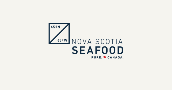 North and West coordinates depicting logo for Nova Scotia Seafood