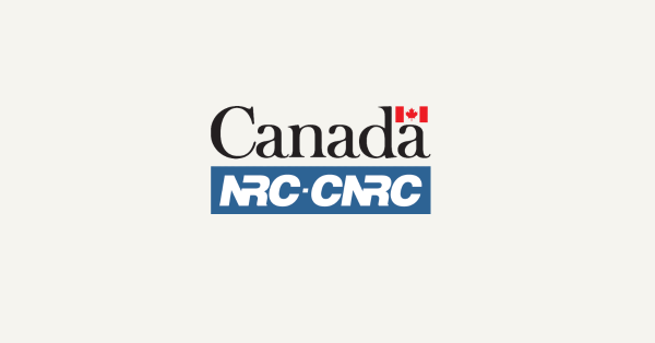 Text on blue and grey background depicting logo for National Research Council Canada