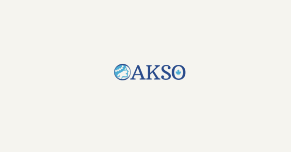 Blue text AKSO graphic depicting logo AKSO Marine