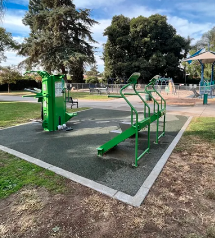 Outdooe exercise equipment at Los Angeles Park Foundation 