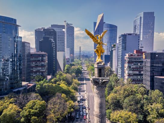 Mexico City with Angel of Independence