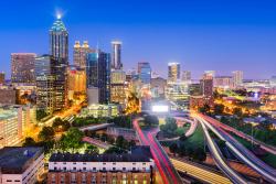 Atlanta, Georgia city skyline at night