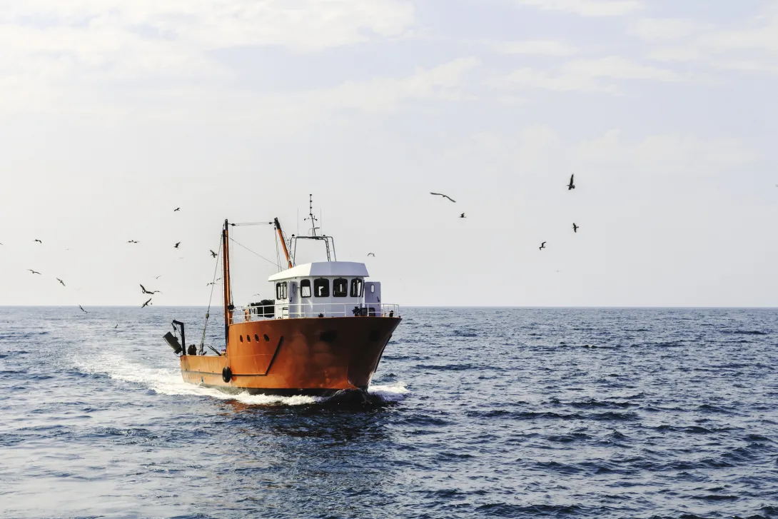Nova Scotia Seafood Red Fishing Boat